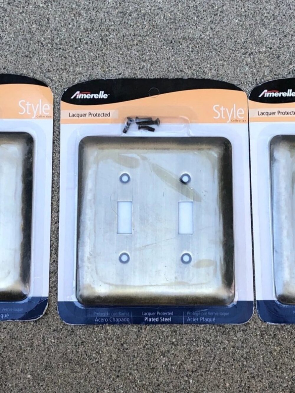 AMERELLE AMERTEC Laquer Protected Laquer Brass Light Switch Cover Wall Plate